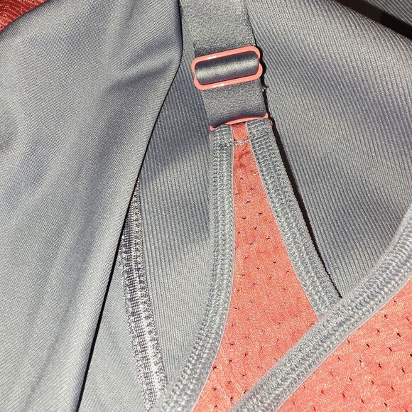 GLAMORISE SPORT ELITE Sz 50G NWOT MagicLift Orange Gray Sports Bra Wireless - Picture 6 of 12